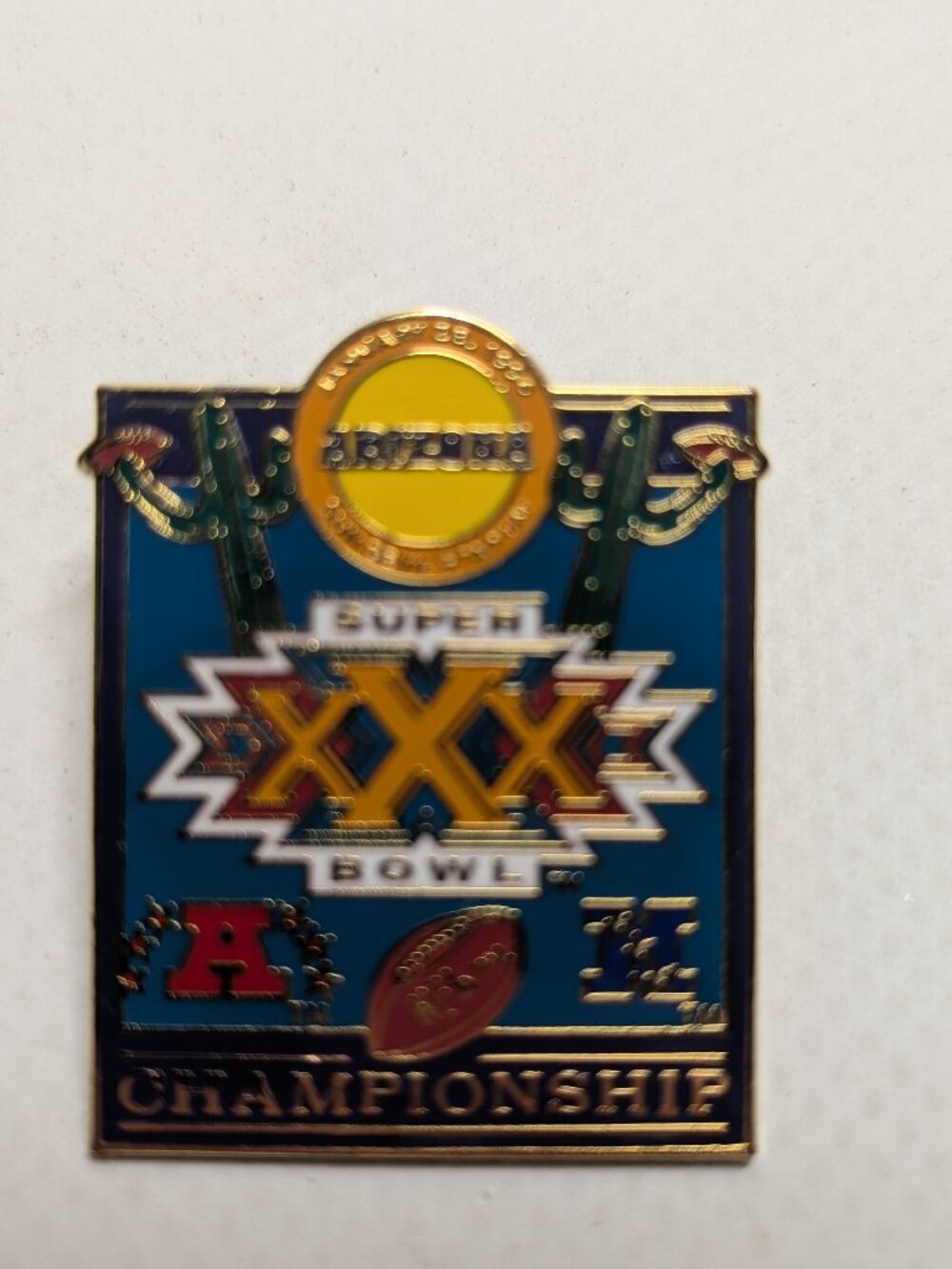Arizona Superbowl XXX Championship Pin Dallas Cowboys Pittsburgh Steelers 1996